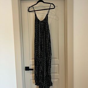 Hem & Thread Black and White Cropped Jumpsuit